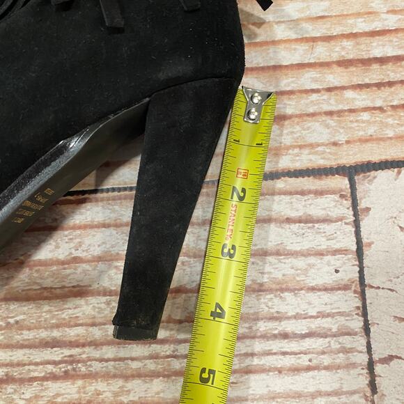 Colin Stuart fringe black suede leather booties - Picture 3 of 8